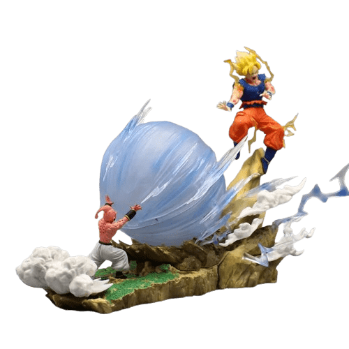 Estatueta Batalha Goku Vs Buu (Com iluminação)